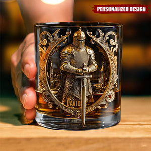 Knight Of God-Personalized Whiskey Glass