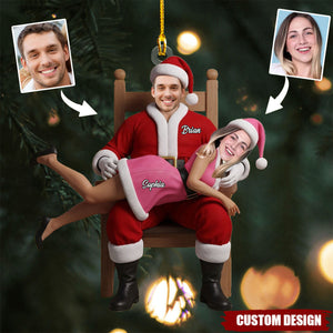 Funny Christmas Couple - Personalized Couple Christmas Ornament