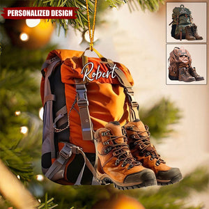 Personalized Hiking Acrylic Christmas Ornament-Gift for Hikers
