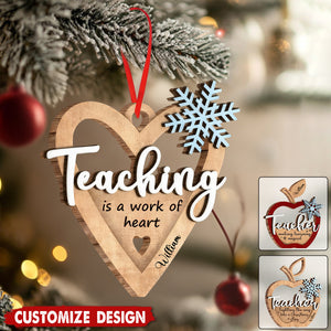 Personalized Teacher Wooden Christmas Ornament - Gift For Teacher