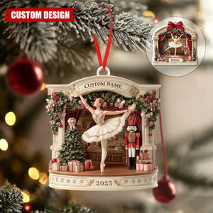 Personalized Nutcracker Ballet Christmas Ornament – Ballerina Stage Decor