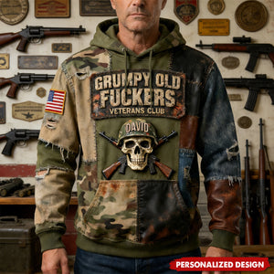 Personalized Military Skull Hoodie Gifts For Veteran