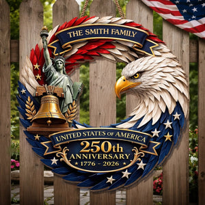 Personalized America 250th Anniversary Wood Sign - Gifts For Your Family