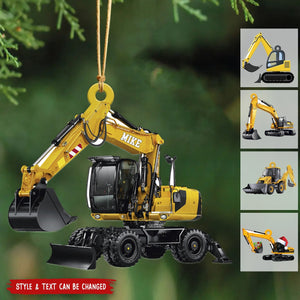 Personalized Excavator Heavy Equipment Christmas Ornament - 2024 New Release