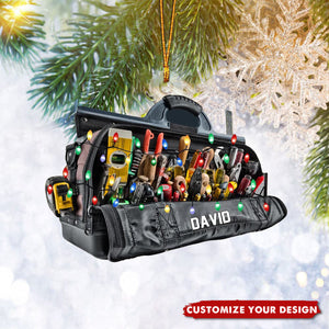 Custom Name Plumber Tool Bag Personalized Ornament, Christmas Tree Hanging Decor, Christmas Ornament, Flat 2D Ornament