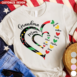 Juneteenth African American Flag Grandma Personalized Shirt