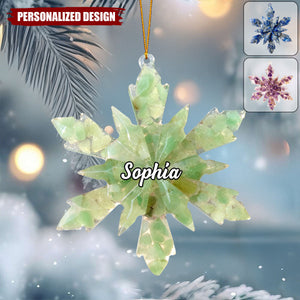 Personalized Snowflake Christmas Ornament-Merry Christmas