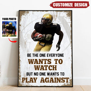 Personalized America Football Player Photo Poster - Gifts For Football Players