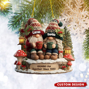 Personalized Growing Old Together Couple Christmas Ornament, Custom Couple Decor, Anniversary for Husband Wife