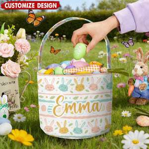Personalized Easter Pattern Basket - Gift For Easter Lovers
