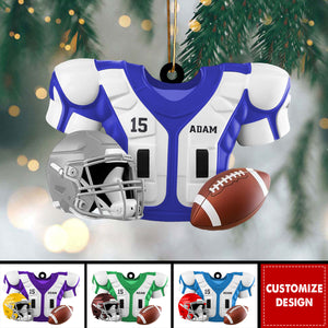 Personalized American Football Christmas Ornament, Personalized Gift for Football Player