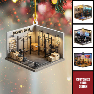 Personalized Fitness Christmas Ornament, Gift For Gym Lover, Workout Keepsake