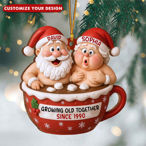 Personalized Couple Growing Old Together Ornament