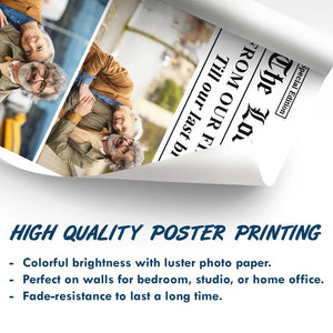 Personalized The Love Times Newspaper Themed Romantic Couple Poster - Gift for Couples