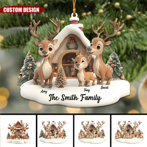Personalized Reindeer Family Ornament-New Release