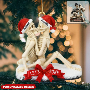 Personalized Skull Couple Acrylic Christmas Ornament-Gift For Couple