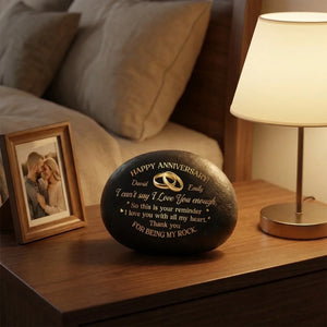 Our Love Blossoms Through Time - Personalized Printed Rock - Anniversary Wedding Gifts For Couple