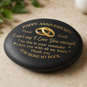 Our Love Blossoms Through Time - Personalized Printed Rock - Anniversary Wedding Gifts For Couple