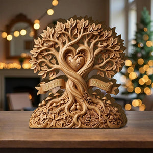 Personalized Couple Tree Wooden Plaque - Wedding Gift, Anniversary Gift