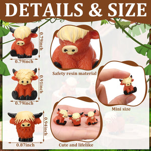 Easter Egg Hunt Alternative - Mini Highland Cow Figurines for Hide & Seek - Adorable Resin Cow Decorations for Party Favors