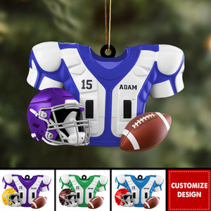 Personalized American Football Christmas Ornament, Personalized Gift for Football Player