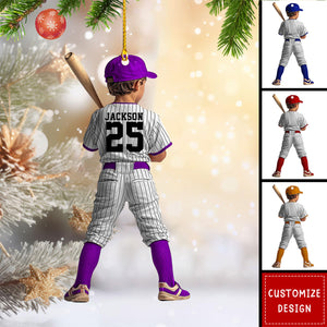 Personalized Kid Baseball Player Christmas Ornament Gift For Baseball Lover-2024 New Release