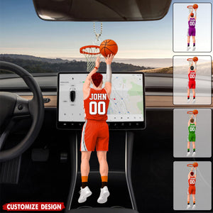 Personalized Back View Basketball Car Ornament - Gift For Basketball Lovers