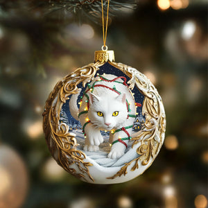 Yule Cat Christmas Hanging Ornament