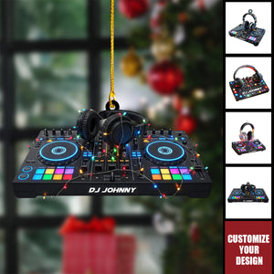 Personalized DJ Mixer with Headphones Ornament