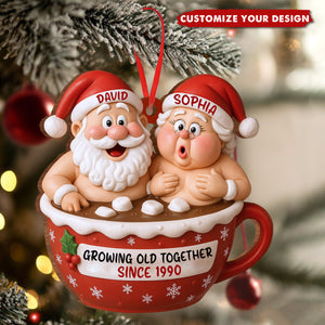 Personalized Couple Growing Old Together Ornament