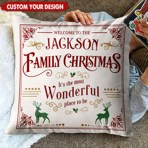 Personalized Family Christmas Pillow