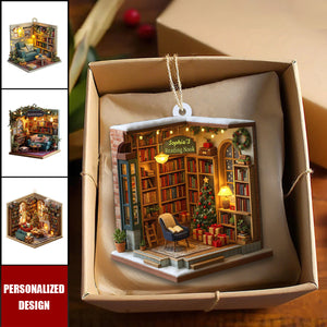Personalized Reading Room Christmas Ornament-Gift For Book Lovers