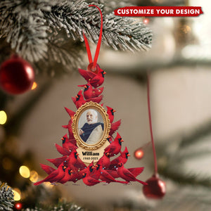 Whispers Of Heaven - Personalized Cardinal Memorial Photo Acrylic Ornament