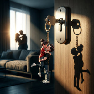 Personalized Cartoon Romantic Couple Keychain - Gift for Couple