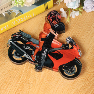 Motorcycle Kissing Doll Couple Personalized Acrylic Plaque