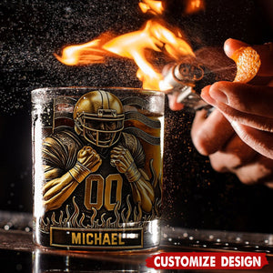 Personalized American Football Whiskey Glass - American Football Lovers Gift