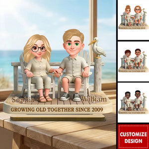 Growing Old Together-Personalized Couple Wooden Plaque