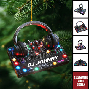 Personalized DJ Mixer with Headphones Ornament