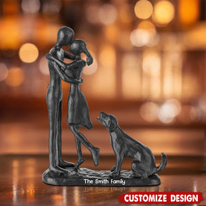 Personalized Couple Love With Dog Acrylic Plaque - Gift for Couple