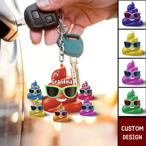 Grandma/Mama/Dad's Little Kids - Personalized Acrylic Keychain - Gift For Mom, Dad,Grandma