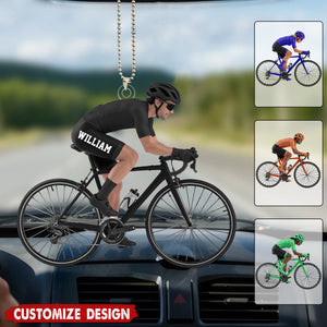 Personalized Road Bike Cyclist Car Ornament - Gift for Cycling Enthusiast And Cyclist