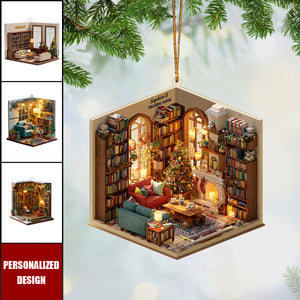 Personalized Reading Room Christmas Ornament-Gift For Book Lovers