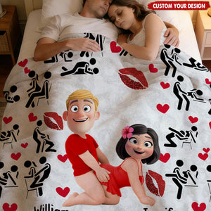 I Love You - Personalized Couple Blanket