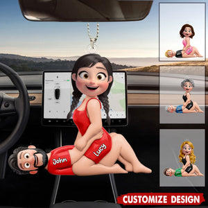 Personalized Naughty Couple Car Ornament - Gifts For Couple
