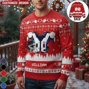Personalized American Football Ugly Sweatshirt