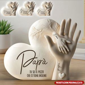 Papà, sei il pezzo che ci tiene uniti - Targa acrilica personalizzata, regalo per la festa del papà