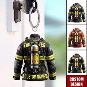 Personalized Firefighter Uniform Keychain - Gift For Firefighter