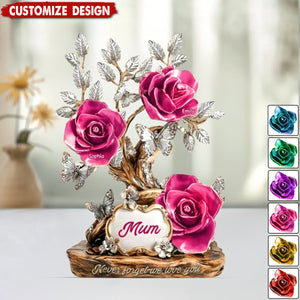 Flowers For Mom - Personalized Mother Custom Shaped Acrylic Plaque