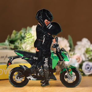 Motorcycle Kissing Doll Couple Personalized Acrylic Plaque
