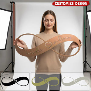 Personalized Infinity Heart Metal Wall Art-Couple Names & Date